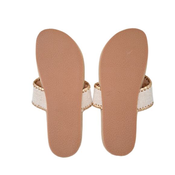 JACK ROGERS Embroidered Beach Thong Comfort Sandals Size 7 Preppy Coastal Beige - Picture 8 of 8